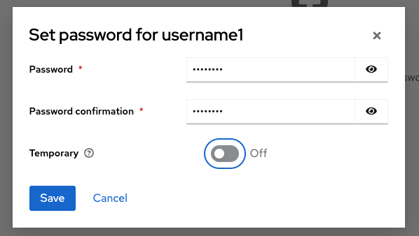 Set the user's password